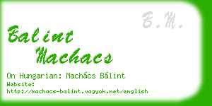 balint machacs business card